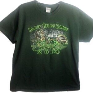 2014 Sturgis 74th Black Hills Rally Official Sturgis Dark Green T-Shirt Men’s L